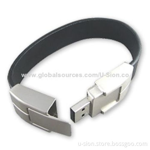 Wristband USB Flash Drives with 125MB to 32GB Memory Capacity, Customized Logos Available